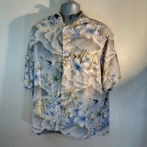 Men's Ferrous Hawaiian Button Down, Floral, Size L